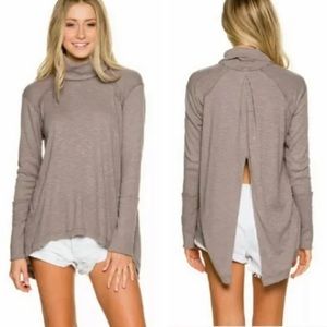 Free People Split Back Turtleneck